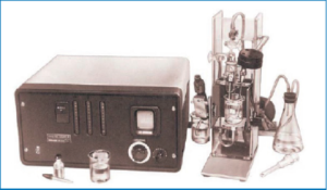 Figure 2: The Model A Coulter Counter® with the industrial version of the sample stand